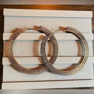 Extra Large bronze hoop earrings